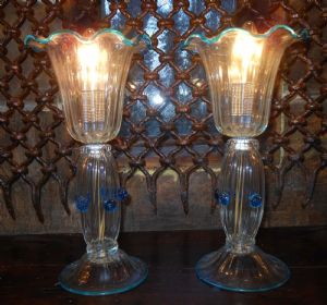 PAAR "LUMETTE" ODER LAMPEN AUS MURANO-GLAS